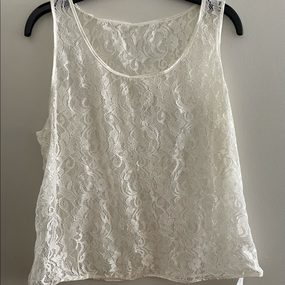 American Apparel Cream Lace Top- one size